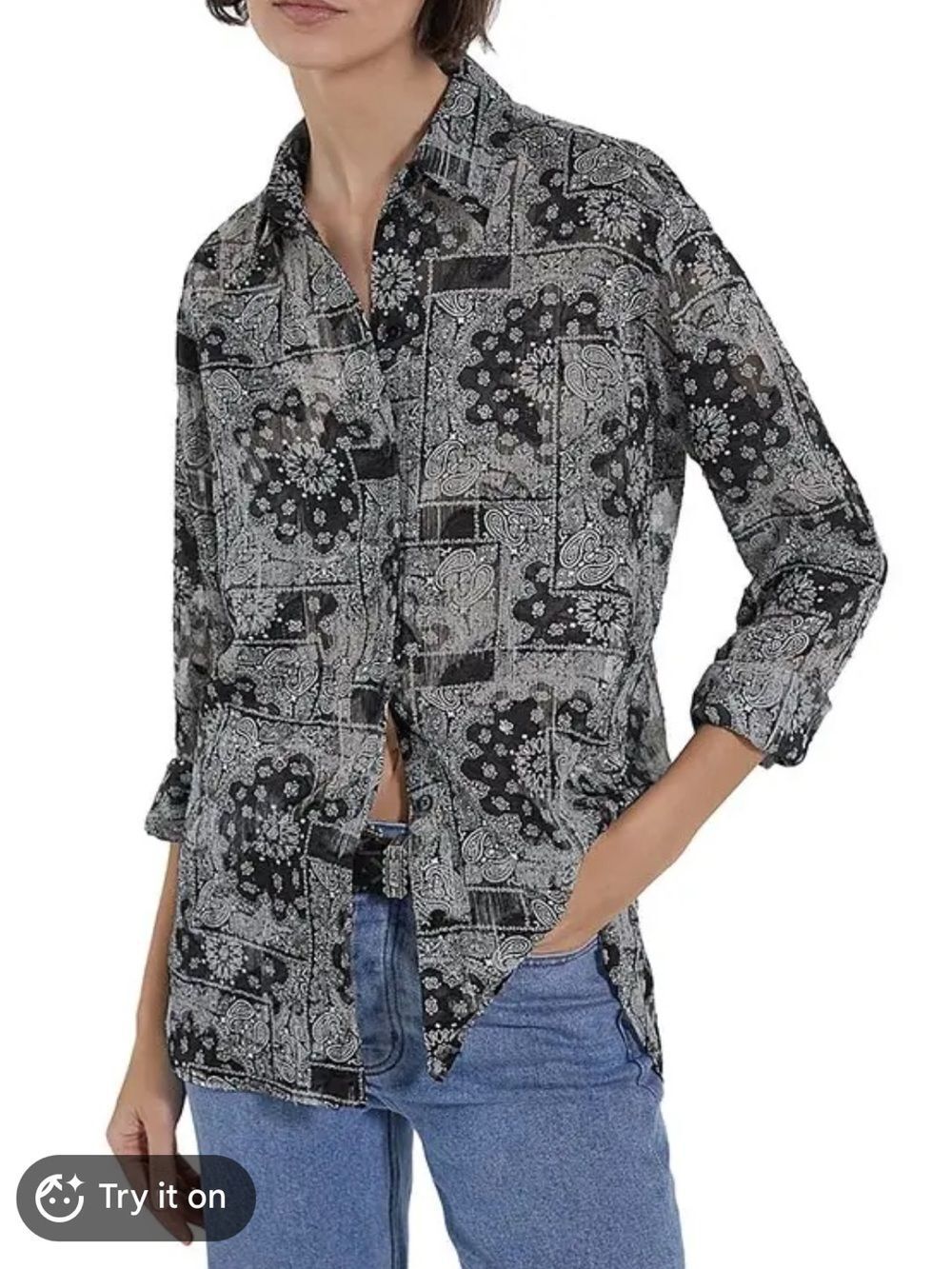 $230 The Kooples Bandana Button down shirt NWT SMALL